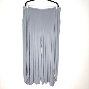 Sun Kim Lantern Pants Stretchy Slouchy Fluid Wide Leg Artsy In Gray Size 2X Plus
